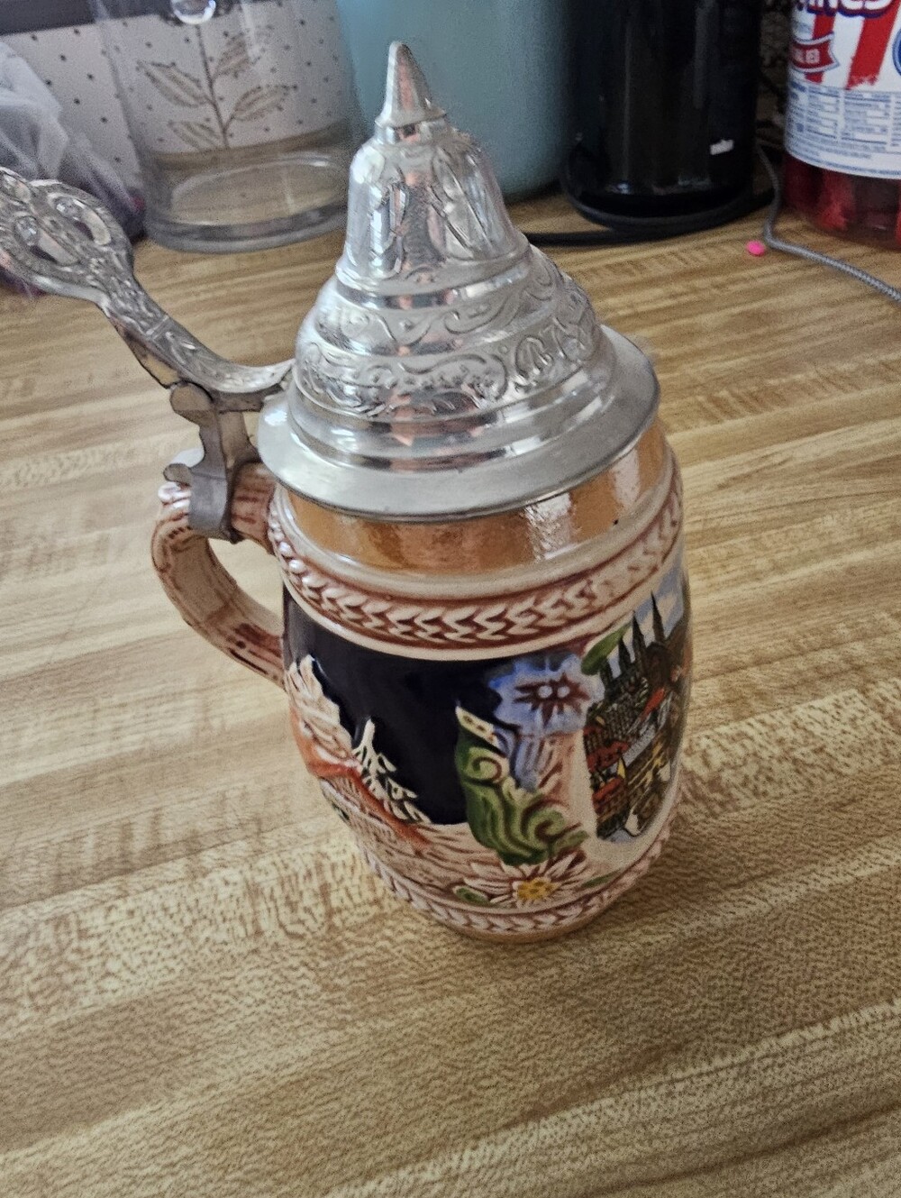 Vintage Gerz Bamberg West Germany Lidded Beer Stein 5" Perfect Cond Pure Zinn